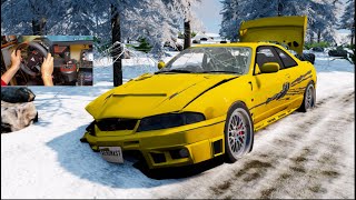 Fast And Furious GTR Crashes Into NEW SNOW BANK Drift Track !!