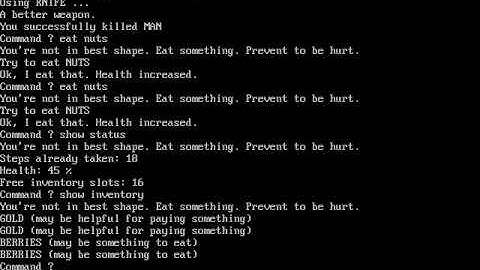 A data driven Text Adventure Game in BASICA - vintage computing !