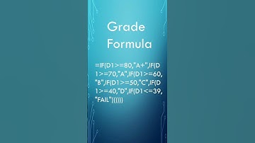 Excel Grade Formula #excel #tricks