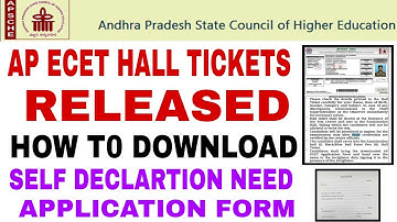 AP ECET HALL TICKETS RELEASED | SELF DECELERATION MUST NEED