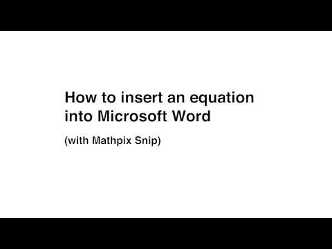 How to insert an equation into Microsoft Word with Mathpix Snip