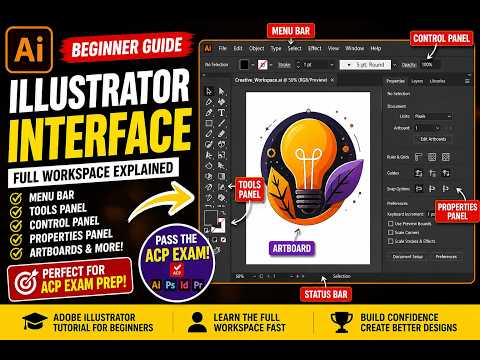 Adobe Illustrator Interface Tutorial for Beginners | Full Workspace Explained