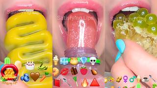 1 Hour For Sleep Relax And Study ASMR Satisfying Eating Emoji Food Challenge