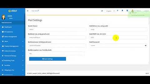 Mail and Site Settings   emart   Laravel Multi Vendor Ecommerce Advanced CMS