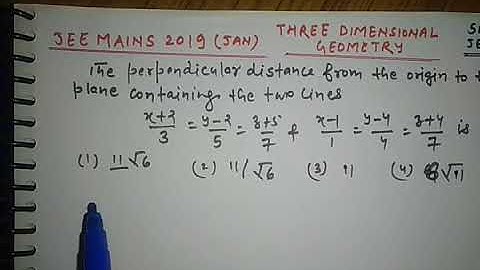 Three Dimensional Geometry JEE Mains Solved Question