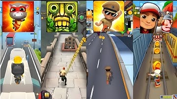Talking Tom Hero Dash Vs Temple Run 2 Vs Little Singham Vs Subway Surfers || Game || Android, IOS ||