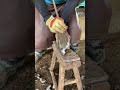 A craftsman trims a donkey's hooves on April 29, 2026. The sound is relaxing.