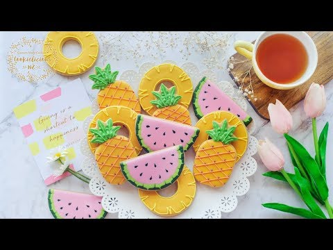 How to make FRUIT PLATTER COOKIES - Summer Fruit Cookie Tutorial