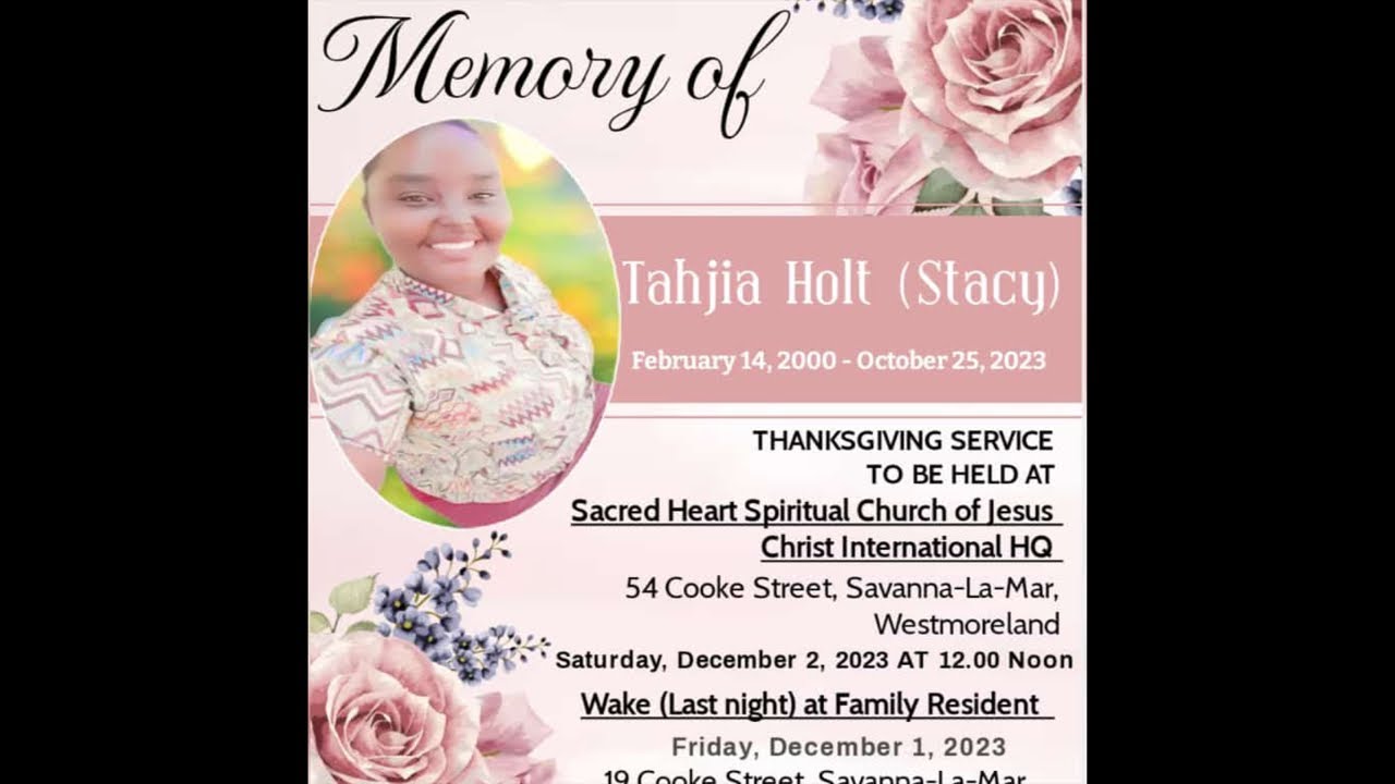 Funeral Service For the Late Tahjia Holt (Stacy) - YouTube