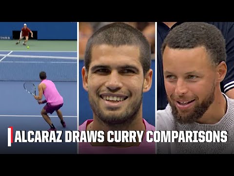THIS POINT FROM CARLOS ALCARAZ & STEPH CURRY WAS LOVING IT 🤩