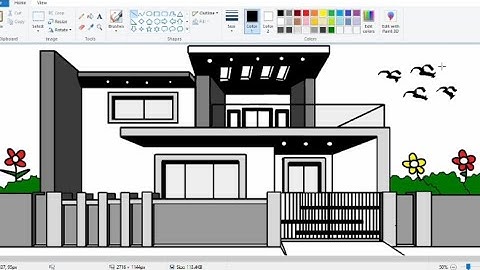 how to make house in computer paint | 3d house drawing in laptop | house drawing | Ms paint 🎨.