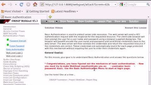 WebGoat v5.3 - Authentication Flaws - Basic Authentication
