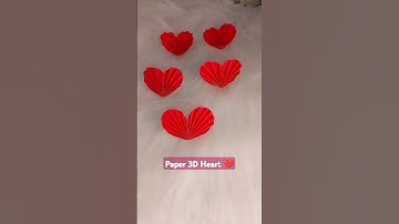 Woww😍 Paper 3DHearts ❤️ how to make 3D heart with paper ! @TheCreativeKomal #shorts #valentinesday