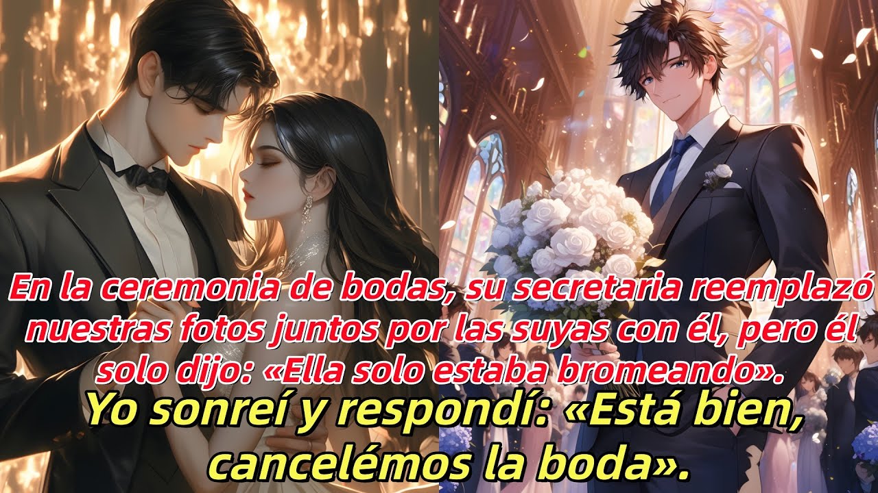 En la boda,su secretaria cambió nuestra foto por la de ellos.Él:Era broma.Yo:Está bien,cancela la bo