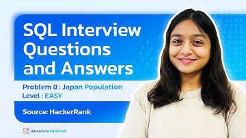 SQL Interview Questions and Answers Series | HackerRank | Japan Population | EASY