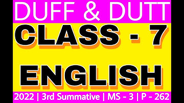Class 7 English | Duff and Dutt English Question Bank 2022 | Class VII English Solution | MS - 3