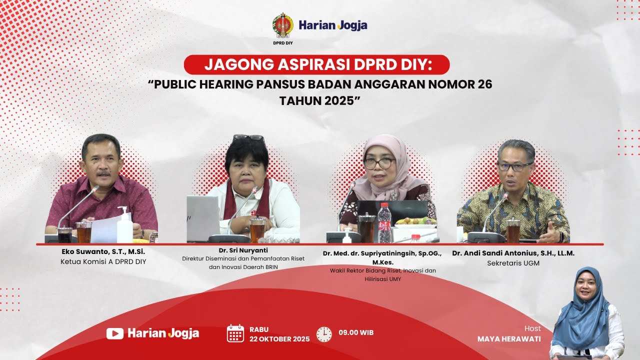 Jagong Aspirasi DPRD DIY - Public Hearing Pansus BA Nomor 26 Tahun 2025