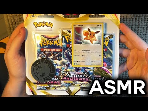 (asmr) opening pokemon cards | quiet, whispers, crinkles, tapping