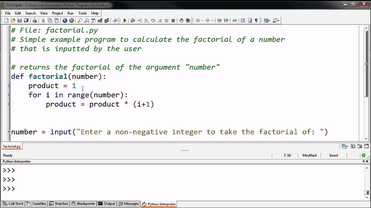 Defining a Factorial Function