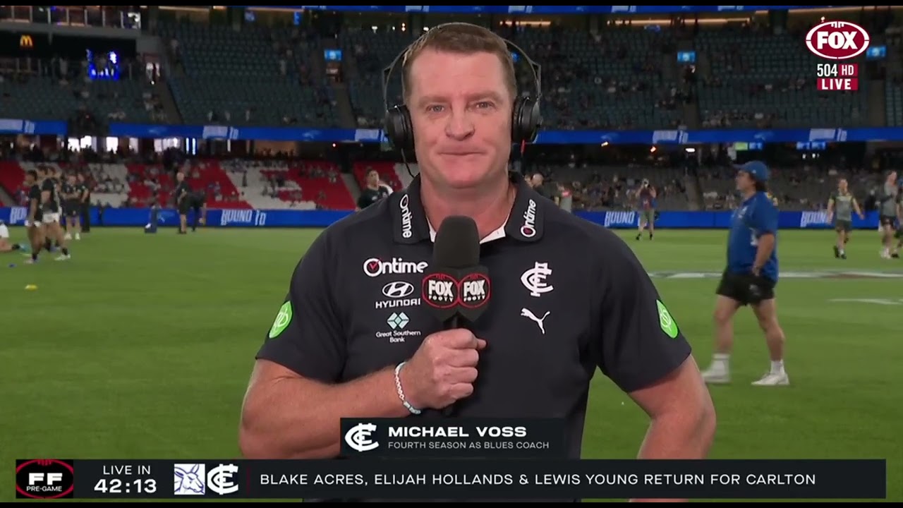 Michael Voss - Pre Game Interview - Carlton @ North - AFL Round 6 2025