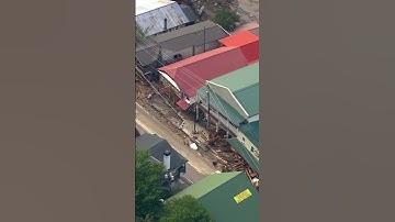 Drone video shows flood damage in Chimney Rock, North Carolina after Hurricane Helene