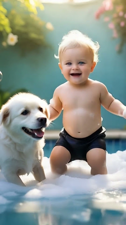 Cute boy and dog is swimming 🏊 #reels #cute #shorts #shortvideo #trendingshorts#trending