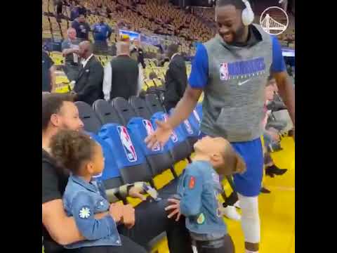 DRAYMOND GREENS TRICKS STEPH CURRY'S DAUGHTER THEN GREETS HER #WARRIORS #NBA #ESPN