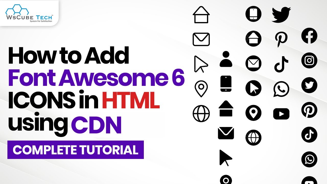 How to Add Font Awesome Icon on HTML Website using CDN - Complete ...