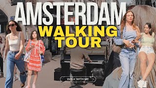 Amsterdam walking tour on a hot summer day 🇳🇱 | 4K 60FPS