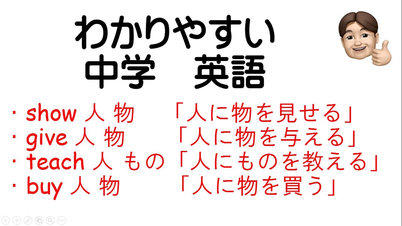 わかりやすい中学英語2年 Show 人物 文法 解説 中学英語 教科書 Youtube