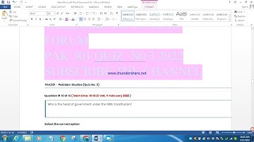 #PAK301 QUIZ NO 3 2022