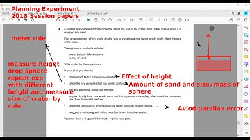 Planning of experiments 2018 papers Cambridge IGCSE Physics 0625/0972