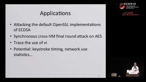 USENIX Security 2014 Flush+Reload yarom video