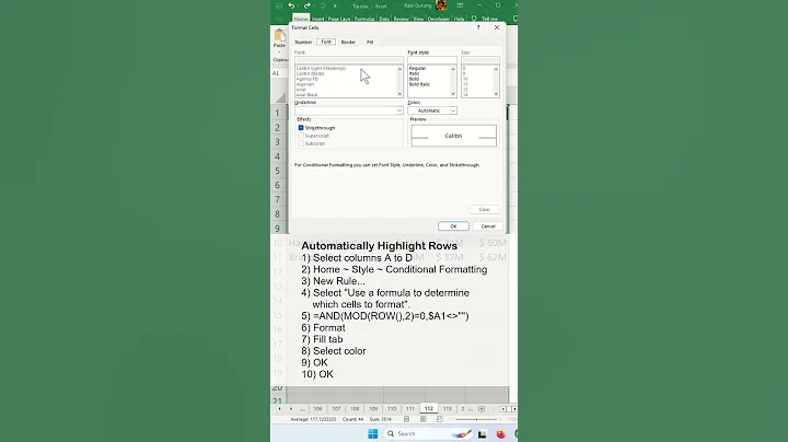 Apply color to alternate rows or columns in Excel - Excel Tips and Tricks