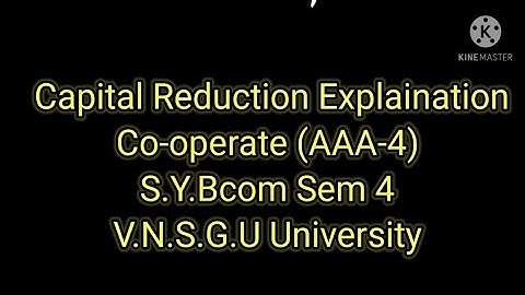 Capital Reduction Sum Solution Co-operate Accountancy Sy Bcom