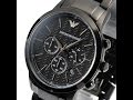 EMPORIO ARMANI AR2485 MENS WATCH CLASSIC CHRONO BLACK DIAL REVIEW エンポリオアルマーニ ブラック レビュー メンズ
