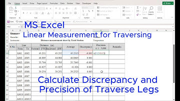 Linear Measurement and Calculate Discrepancy & Precision of Traverse Leg in Excel Sheet