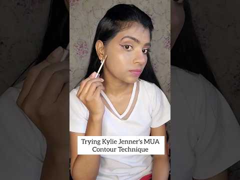 Trying Kylie Jenner MUA contour technique #makeuphacks #shortsfeed #shortsvideo #contourhack