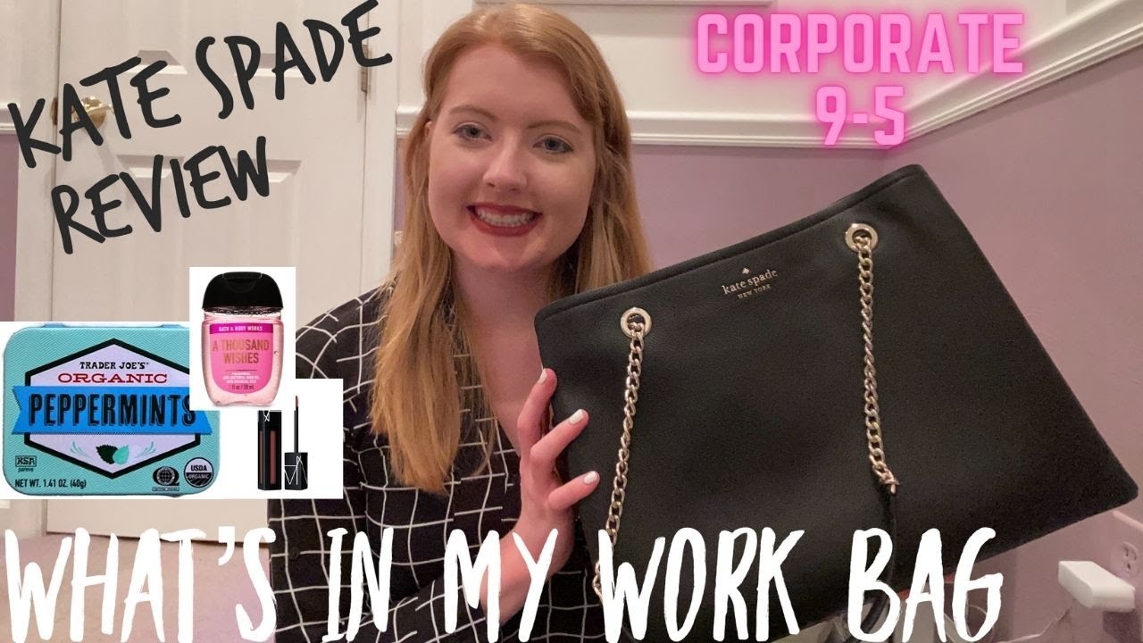 What's In My Work Bag - Kate Spade Jordyn Large Chain Handle Tote - YouTube