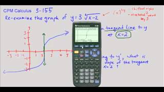 CPM Calculus 3-155 - Using the derivative to find the tangent