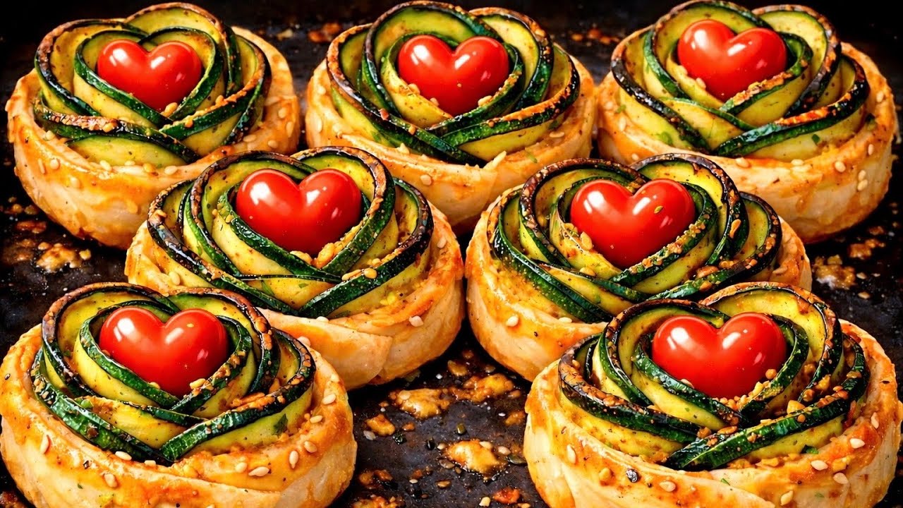 Zucchini-Blumen aus dem Ofen | Einfach, leicht & perfekt für den Valentinstag