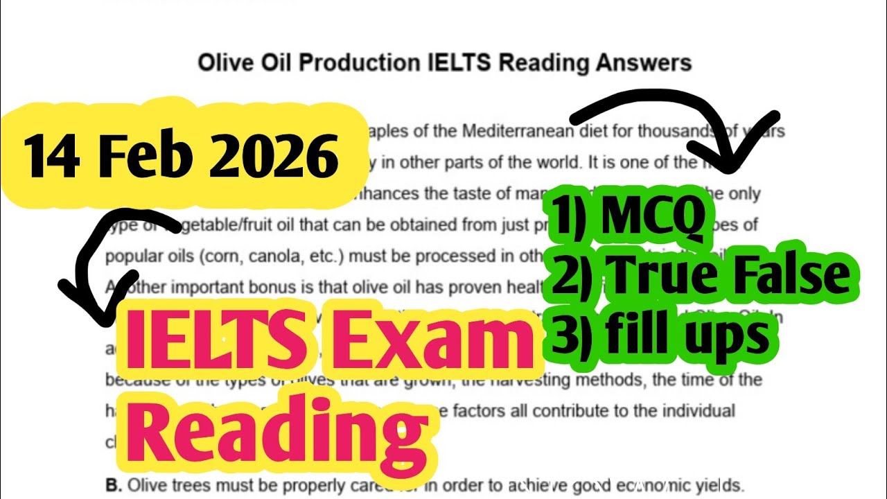 ielts reading tips and tricks | 14 FEB 2026 IELTS EXAM INDIA | IELTS exam  READING OIL production