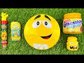 Satisfying Video | Unpacking 1 Rainbow M&M'S Containers with Color Candy ASMR Yellow