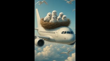 A pigeon built a nest on top of an airplane and laid many eggs 😭 #ai #pigeon #shorts