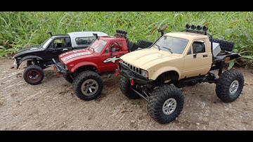 WPL RC Truck action video. c14 c24. Tamiya motor. Trailers. FPV.