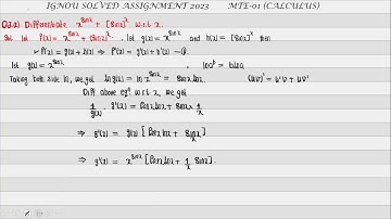 MTE-01 (CALCULUS) Solved assignment 2023 | Question 3 | IGNOU Solved Assignment 2023