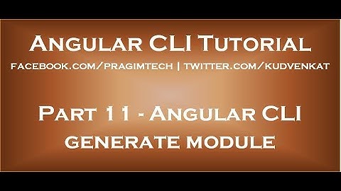 Angular CLI-generatiemodule