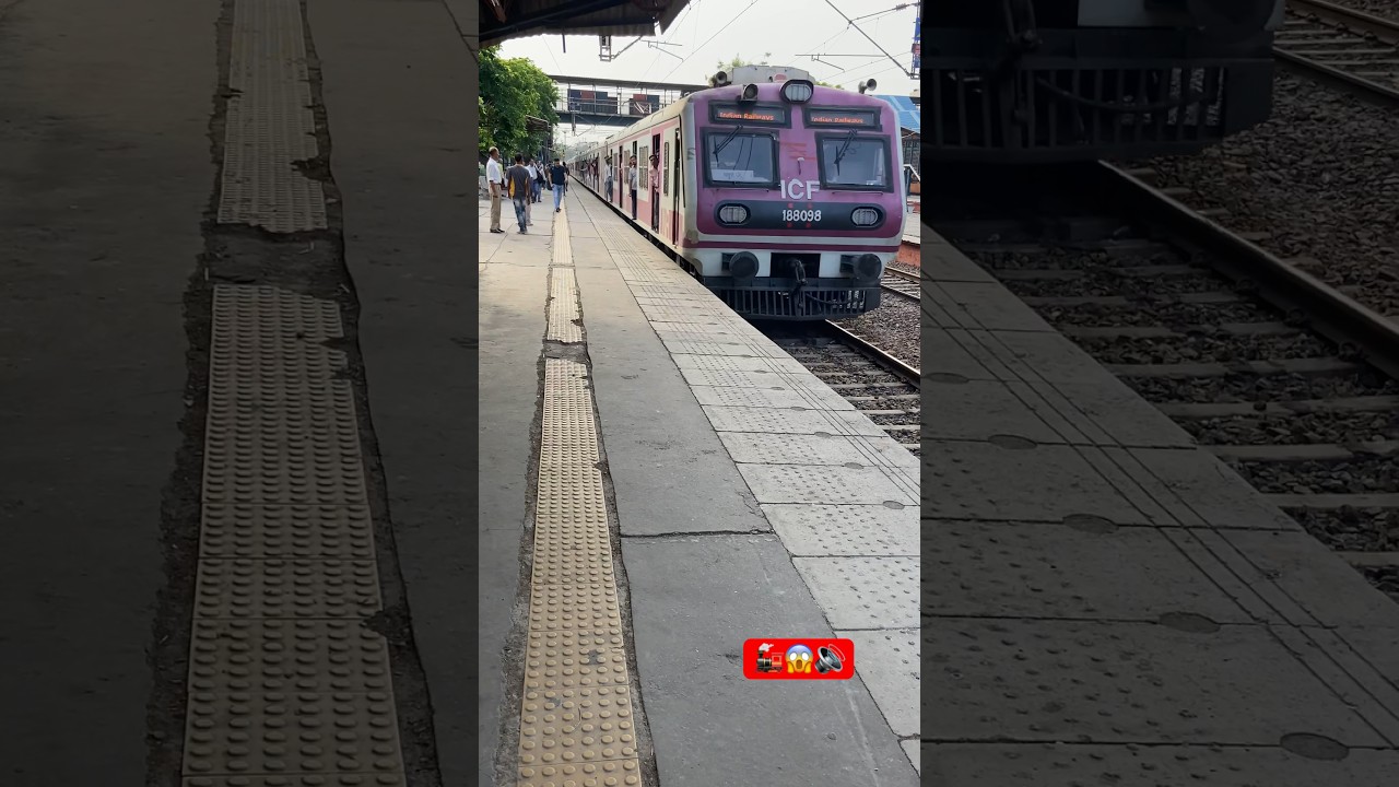 Ghaziabad to Delhi EMU passenger train with ICF Bogie 🚂 powerful loco#viral #indianrailways #shorts