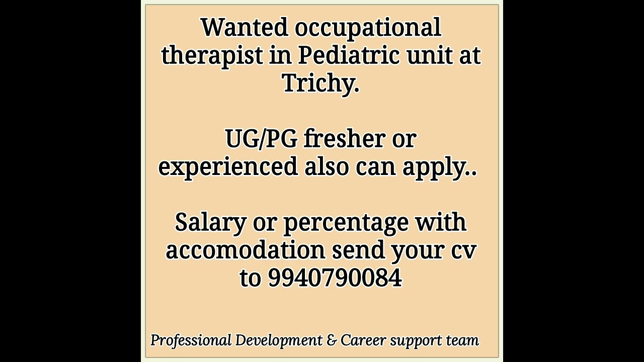 vacancy psychologist trichy YouTube