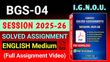 BGS 04 Solved Assignment 2025-26 English, BGS 04 Solved Assignment 25-26, BGS-04 Assignment